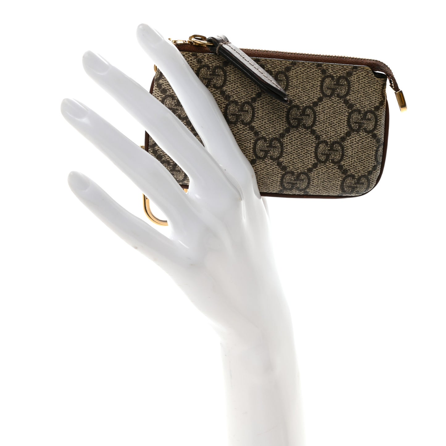 GG Supreme Monogram Key Case Brown