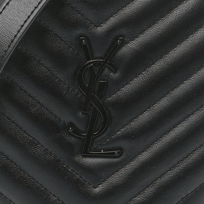Saint Laurent Calfskin Matelasse Chevron Round Vinyle Camera Bag Black 9 of 12