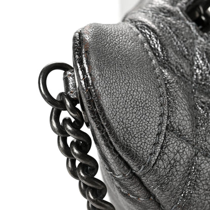Chanel Metallic Calfskin Quilted Banane Waist Bag Fanny Pack Silver 7 of 10