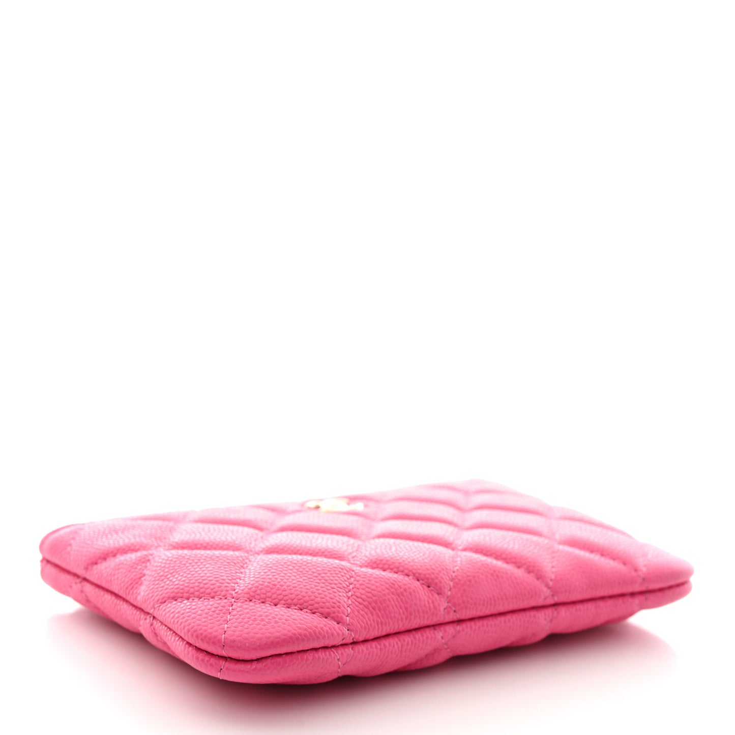 Caviar Quilted Small Cosmetic Case Pink