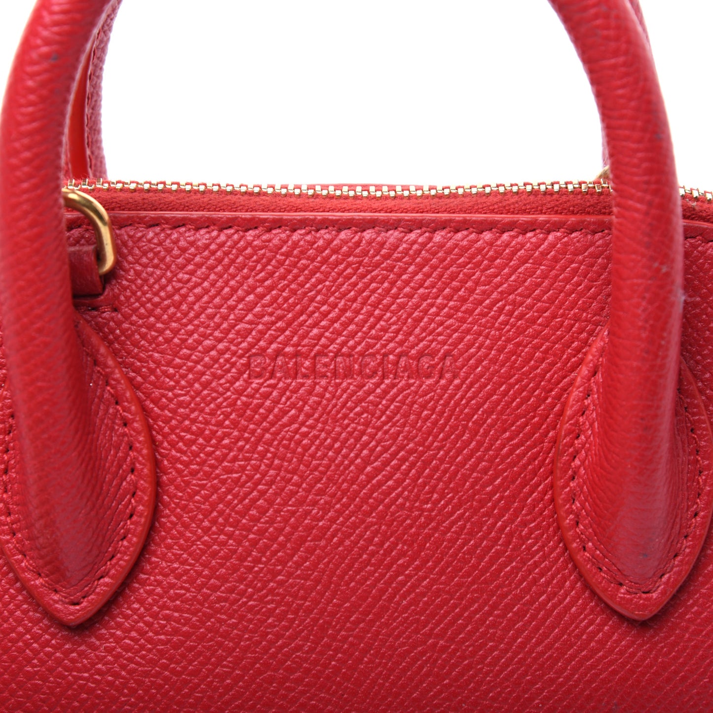 Grained Calfskin XXS Ville Top Handle Bag Rouge Coquelicot
