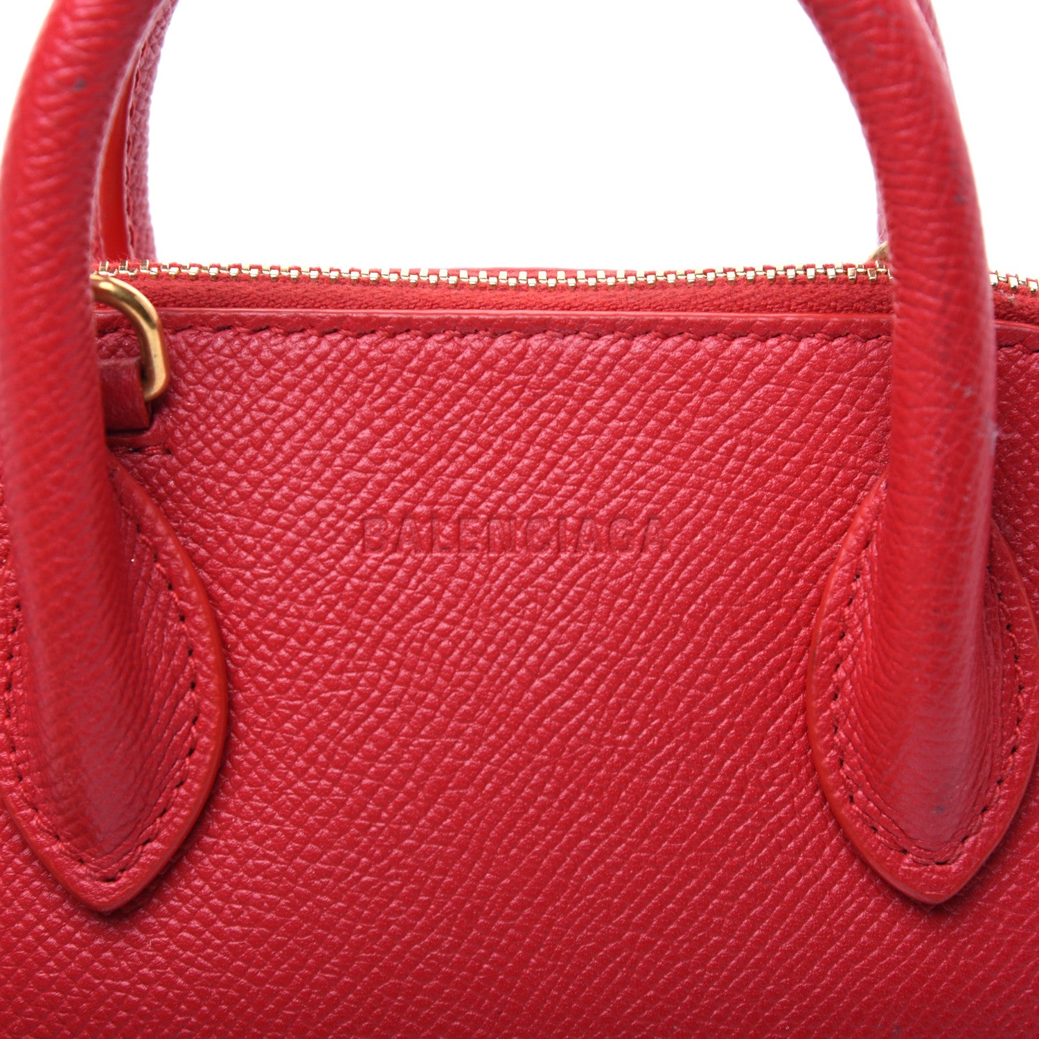 Balenciaga Grained Calfskin XXS Ville Top Handle Bag Rouge Coquelicot 16 of 22