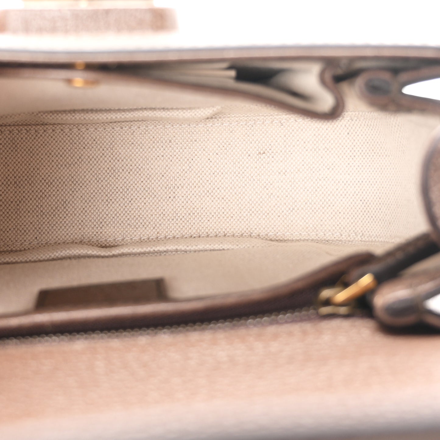 Monogram Jumbo GG Textured Dollar Calfskin Web Small Bamboo 1947 Top Handle Bag Camel Ebony New Acero