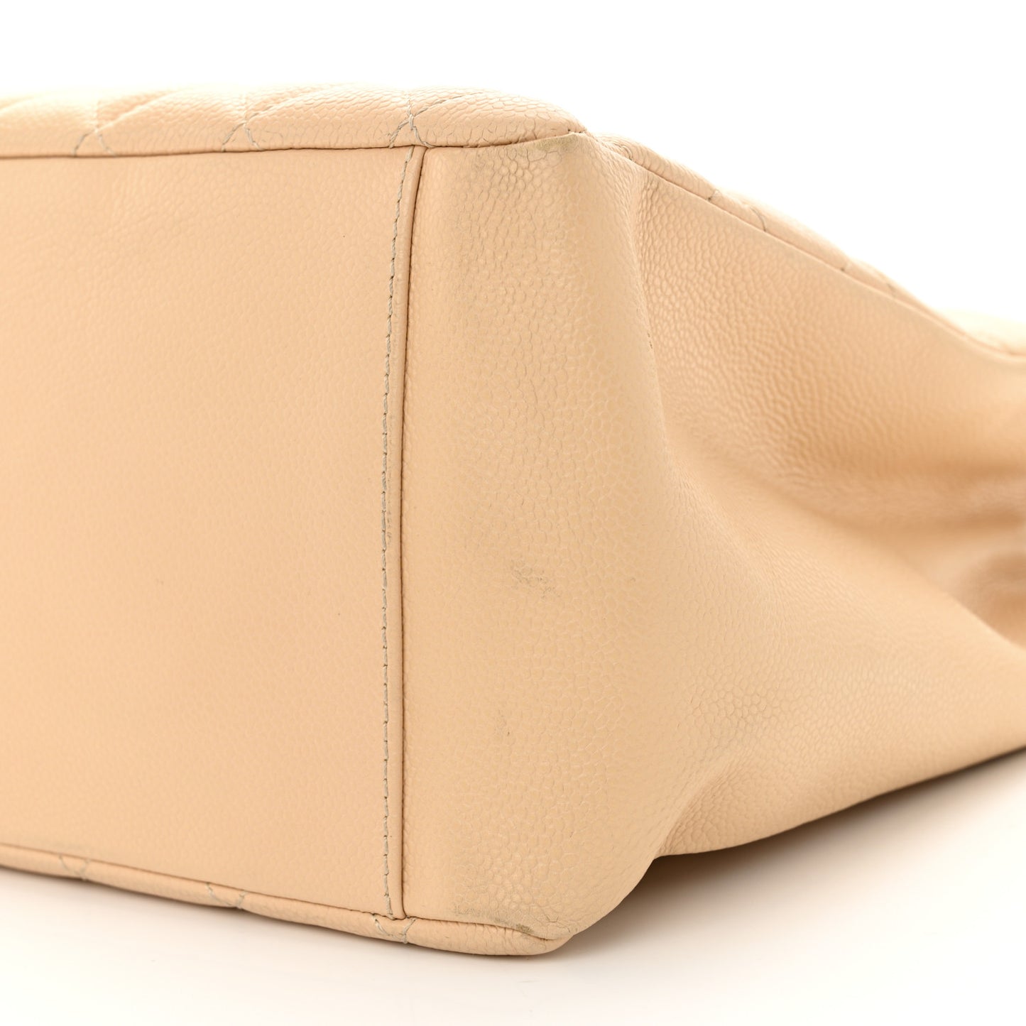 Caviar Quilted Grand Shopping Tote GST Beige Clair
