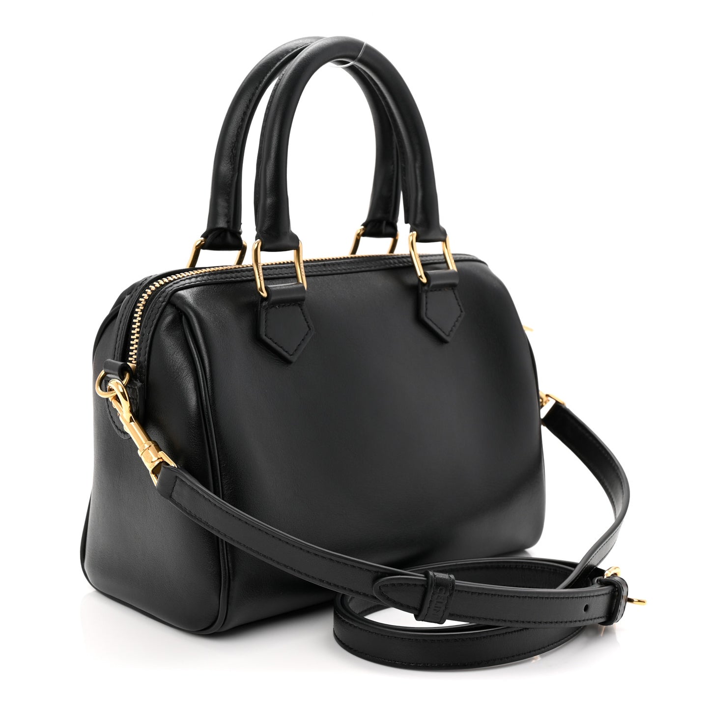 Smooth Calfskin Triomphe Small Boston Bag Black