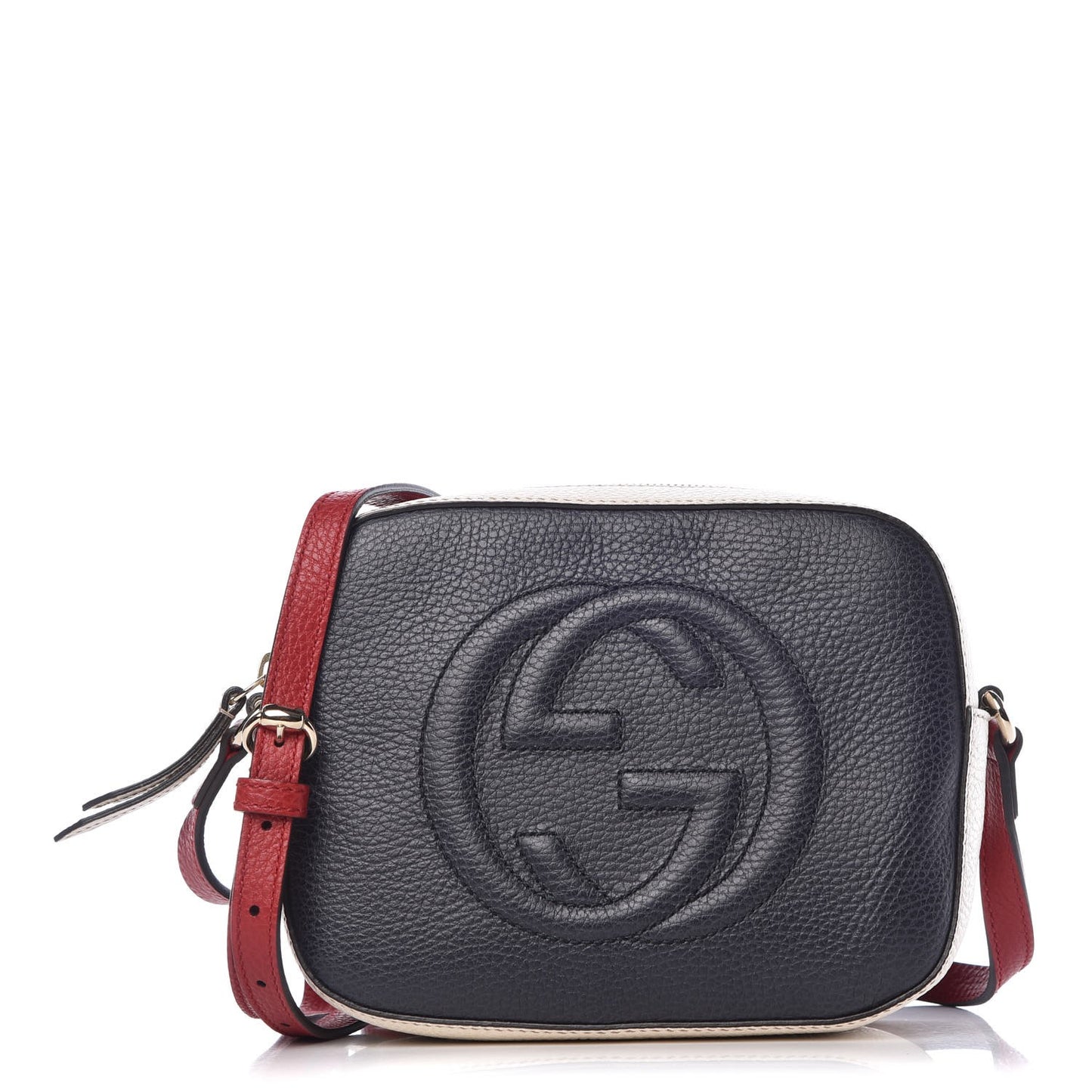 Dollar Calfskin Small Soho Disco Bag Blue Hibiscus Red Mystic White