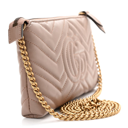 Gucci Calfskin Matelasse Mini GG Marmont Chain Bag Porcelain Rose 3 of 10