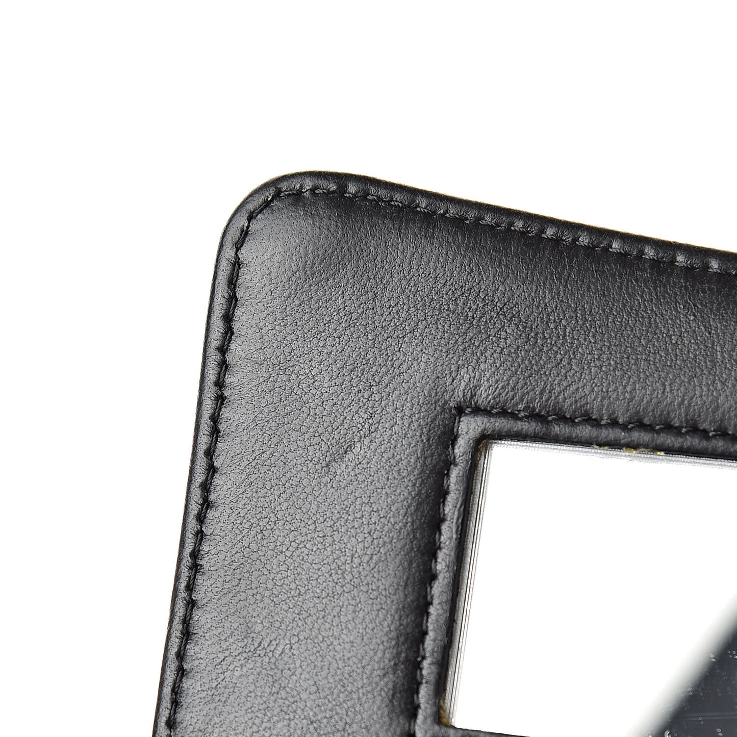 Lambskin Quilted Flap Cosmetic Case Black