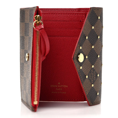 Louis Vuitton Damier Ebene Studded Victorine Wallet Cherry 5 of 7