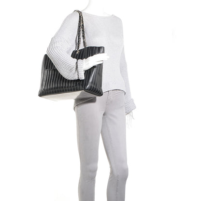 Chanel Lambskin Vertical Quilted Large Mademoiselle Tote Black 2 of 7