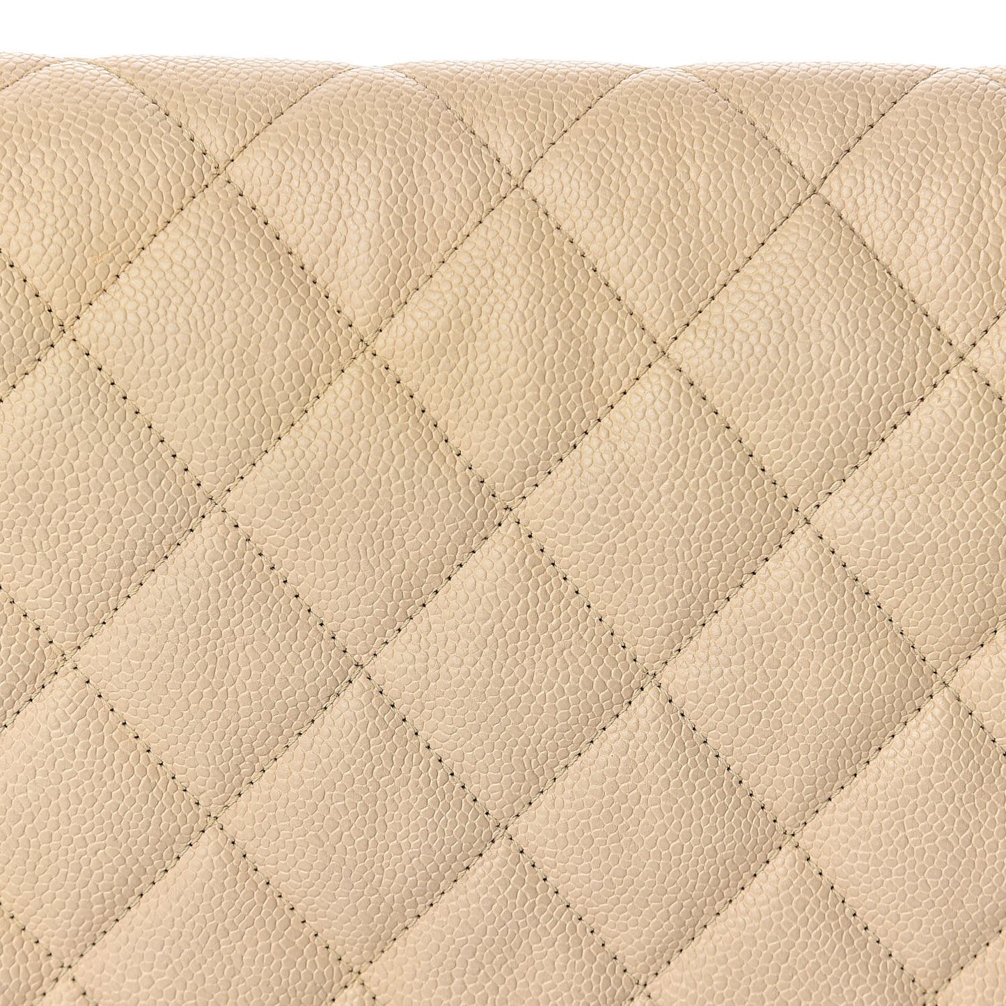 Caviar Quilted Large French Riviera Flap Beige