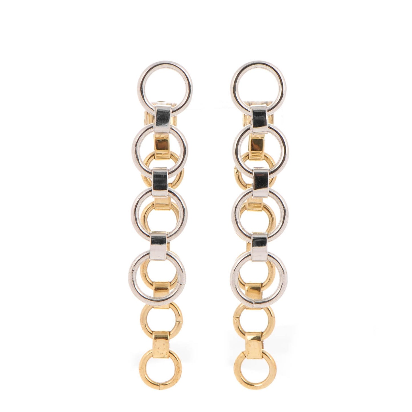 Two Chain Earrings Gold Palladium