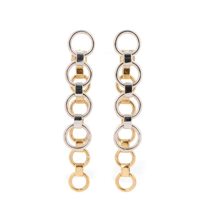 Christian Dior Two Chain Earrings Gold Palladium 1 of 5