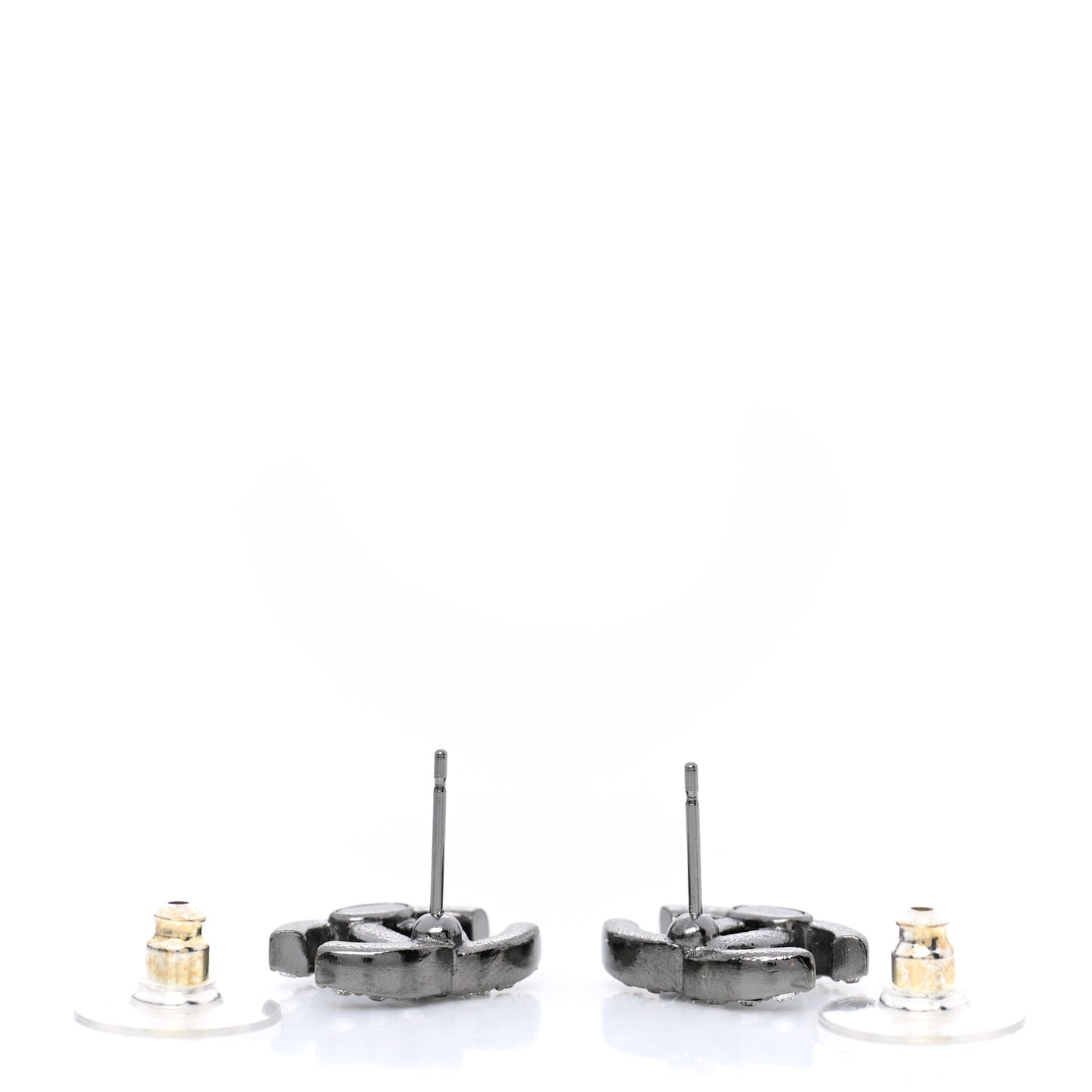 Ruthenium Crystal CC Stud Earrings