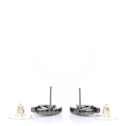 Chanel Ruthenium Crystal CC Stud Earrings 3 of 5