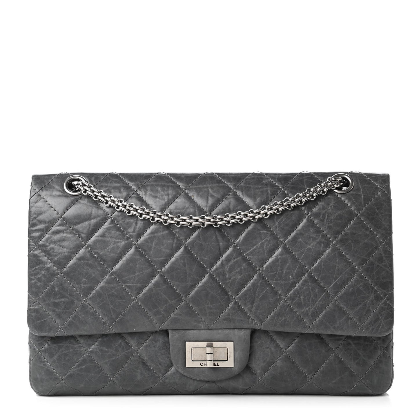 Aged Calfskin Quilted 50th Anniversary 2.55 Reissue 227 Flap Grey