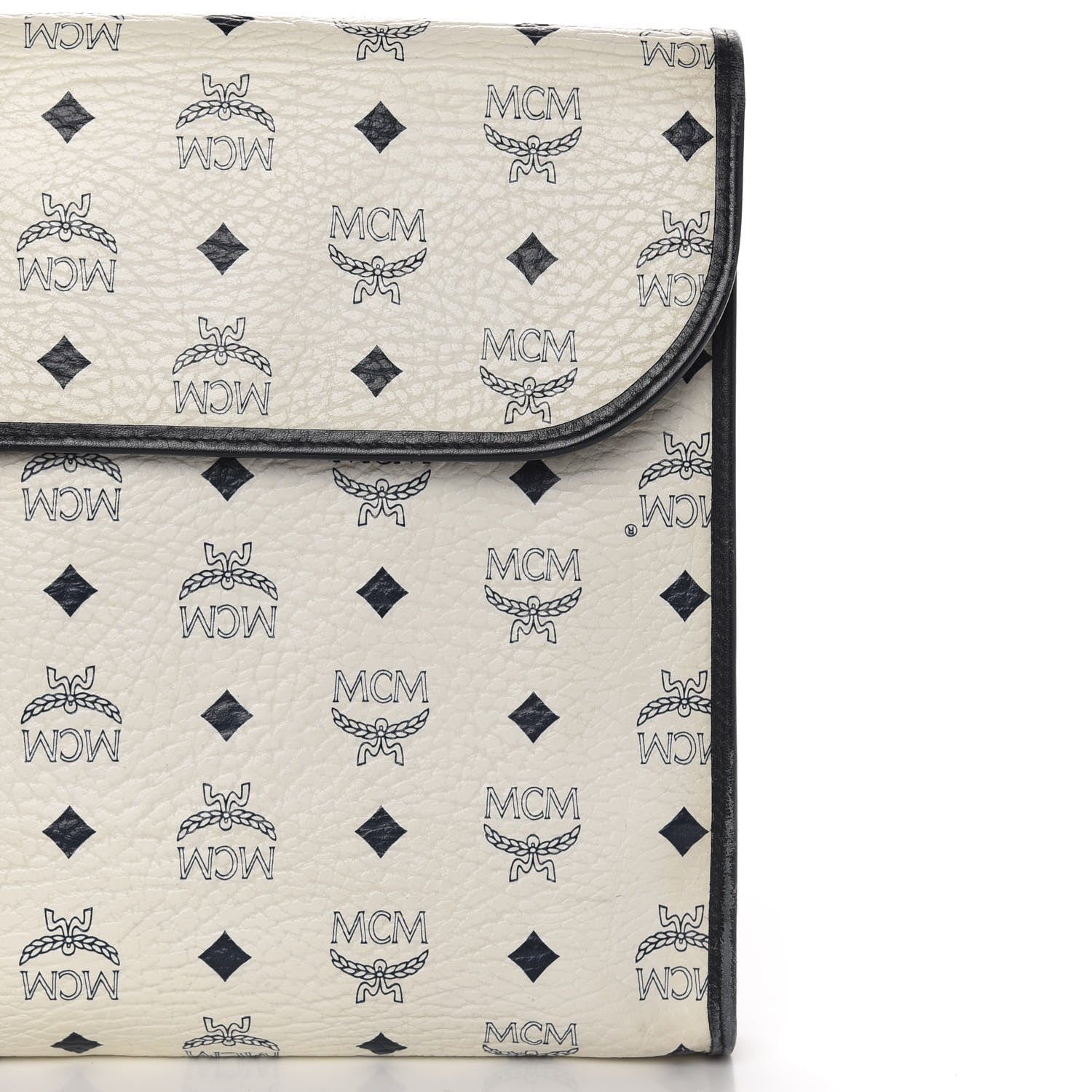 MCM Visetos Pouch White Black 11 of 13