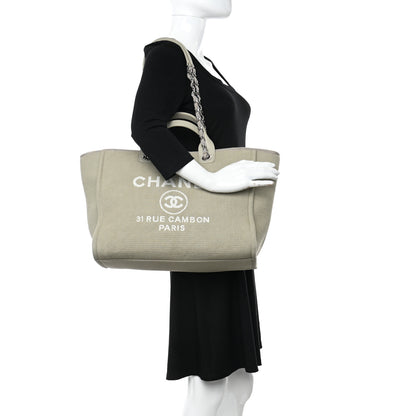 Chanel Mixed Fibers Medium Deauville Tote Grey 2 of 14