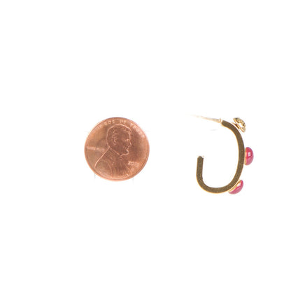 Louis Vuitton Lacquer Gimme A Clue Hoop Earrings PM Gold 2 of 5