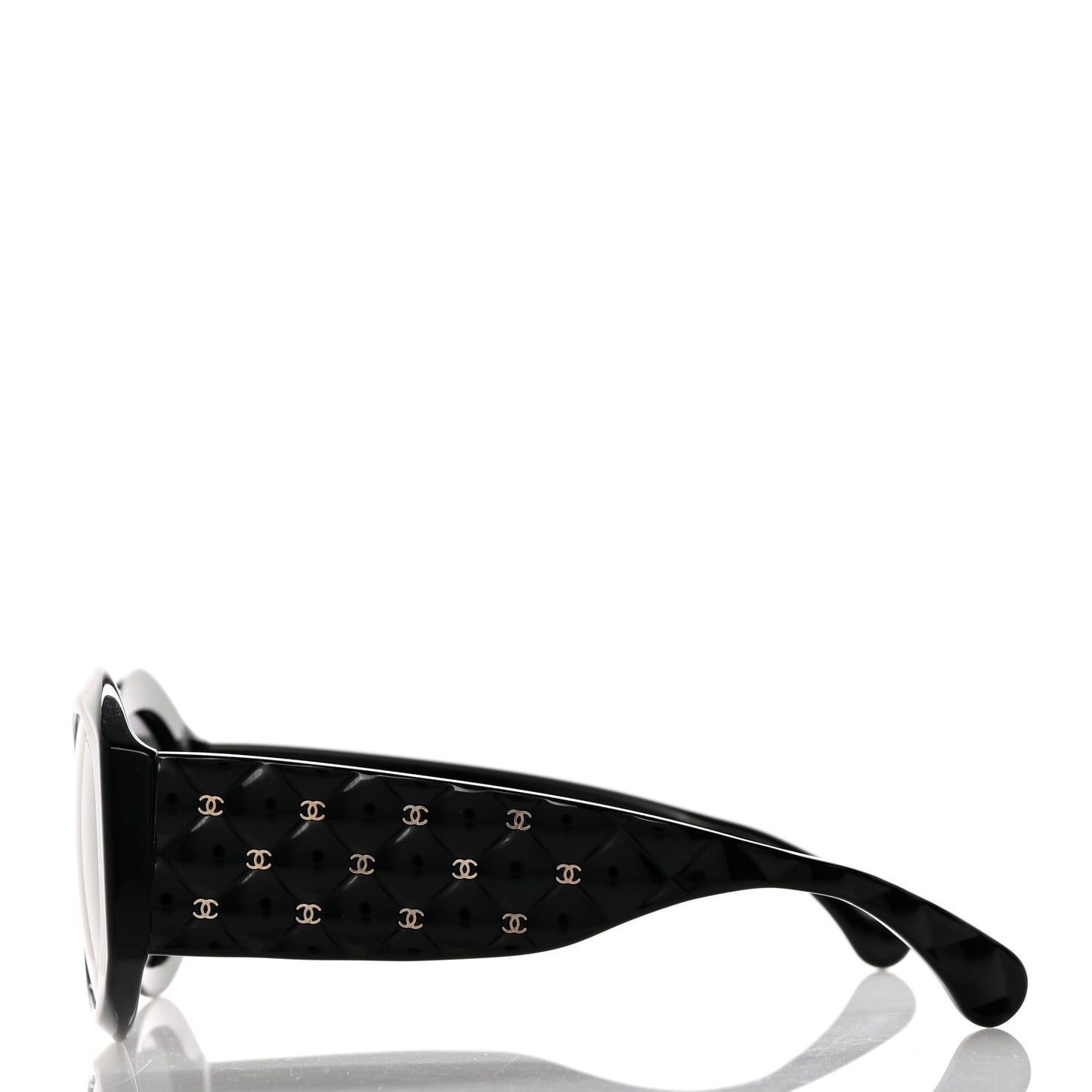 Acetate Quilted CC Sunglasses 5486 Black