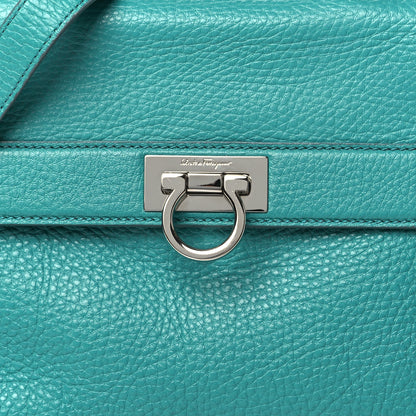 Salvatore Ferragamo Grained Calfskin Sofia Satchel Teal 8 of 10