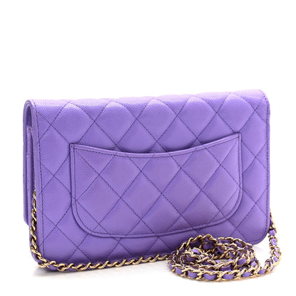 Chanel Caviar Quilted Wallet On Chain WOC Purple 3 of 12