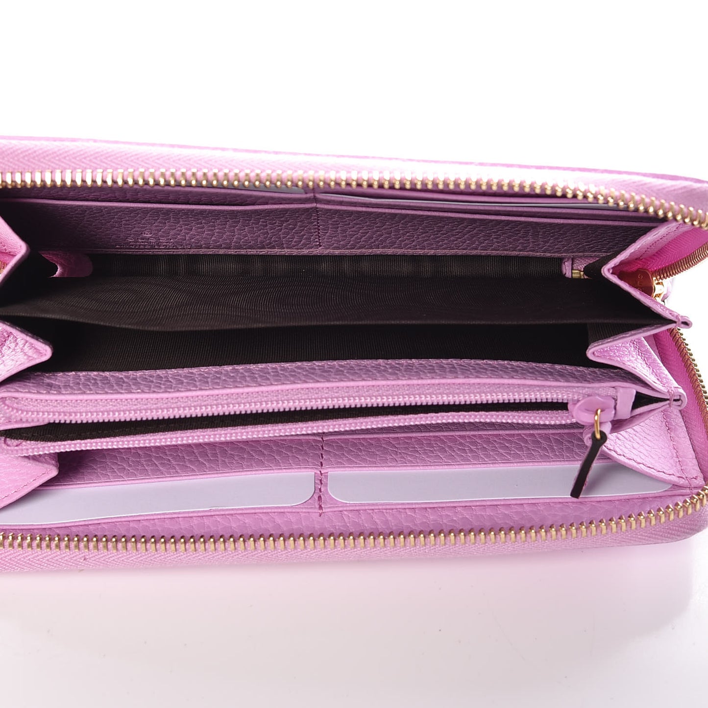 Dollar Calfskin GG Marmont Bosco Zip Around Wallet Malva