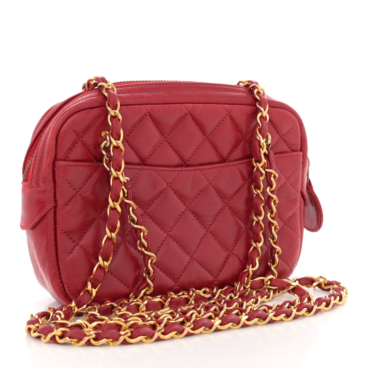 Chanel Lambskin Quilted Camera Case Red 3 of 14