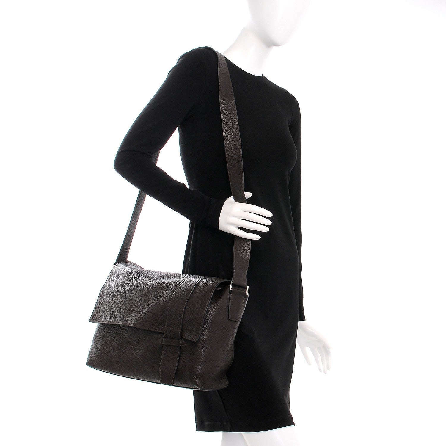 Hermes Taurillon Clemence Alfred 35 Chocolate 2 of 8
