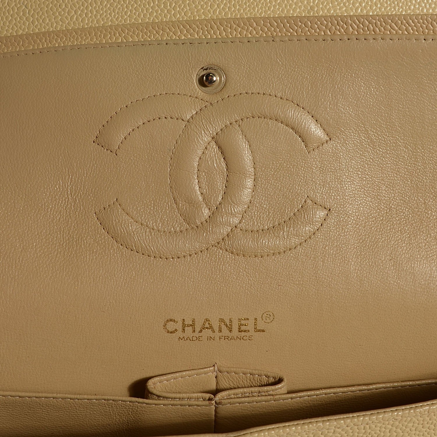 Chanel Caviar Quilted Medium Double Flap Beige Clair 5 of 7