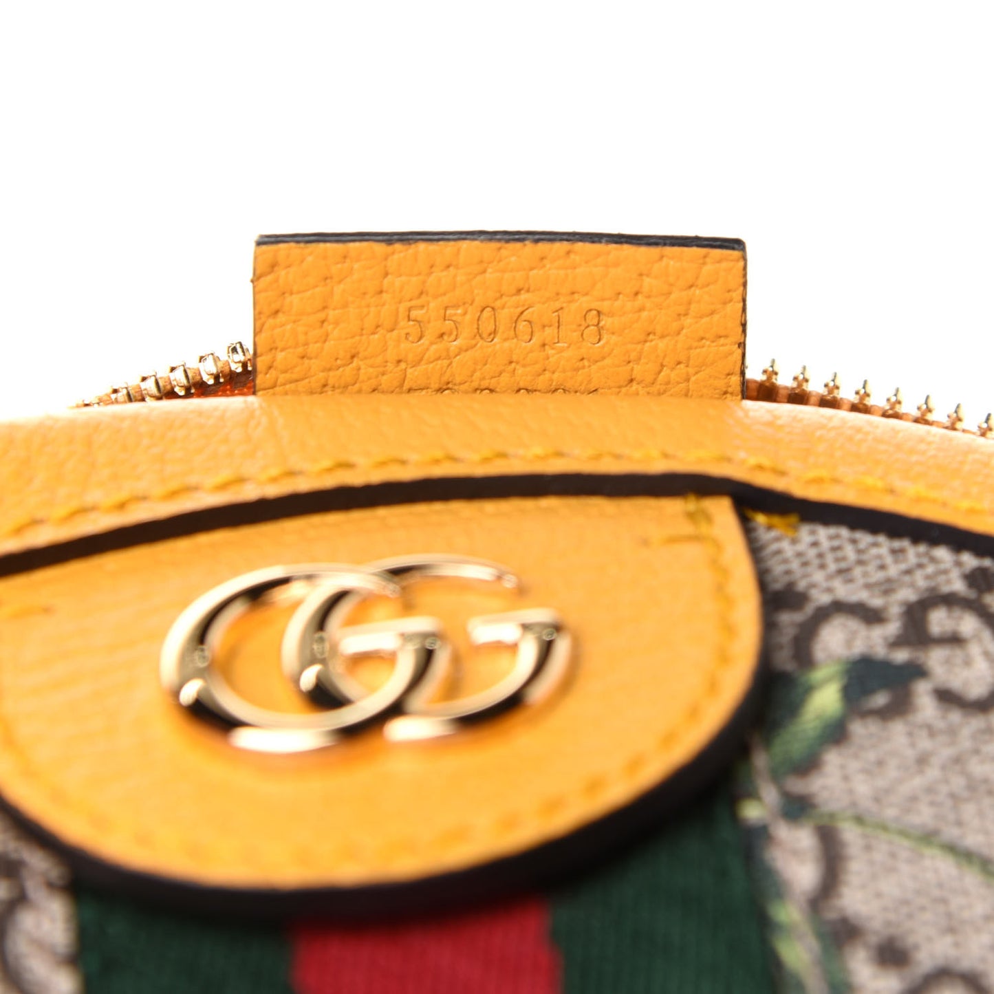 GG Supreme Monogram Flora Web Mini Ophidia Round Shoulder Bag Beige Multicolor Crop