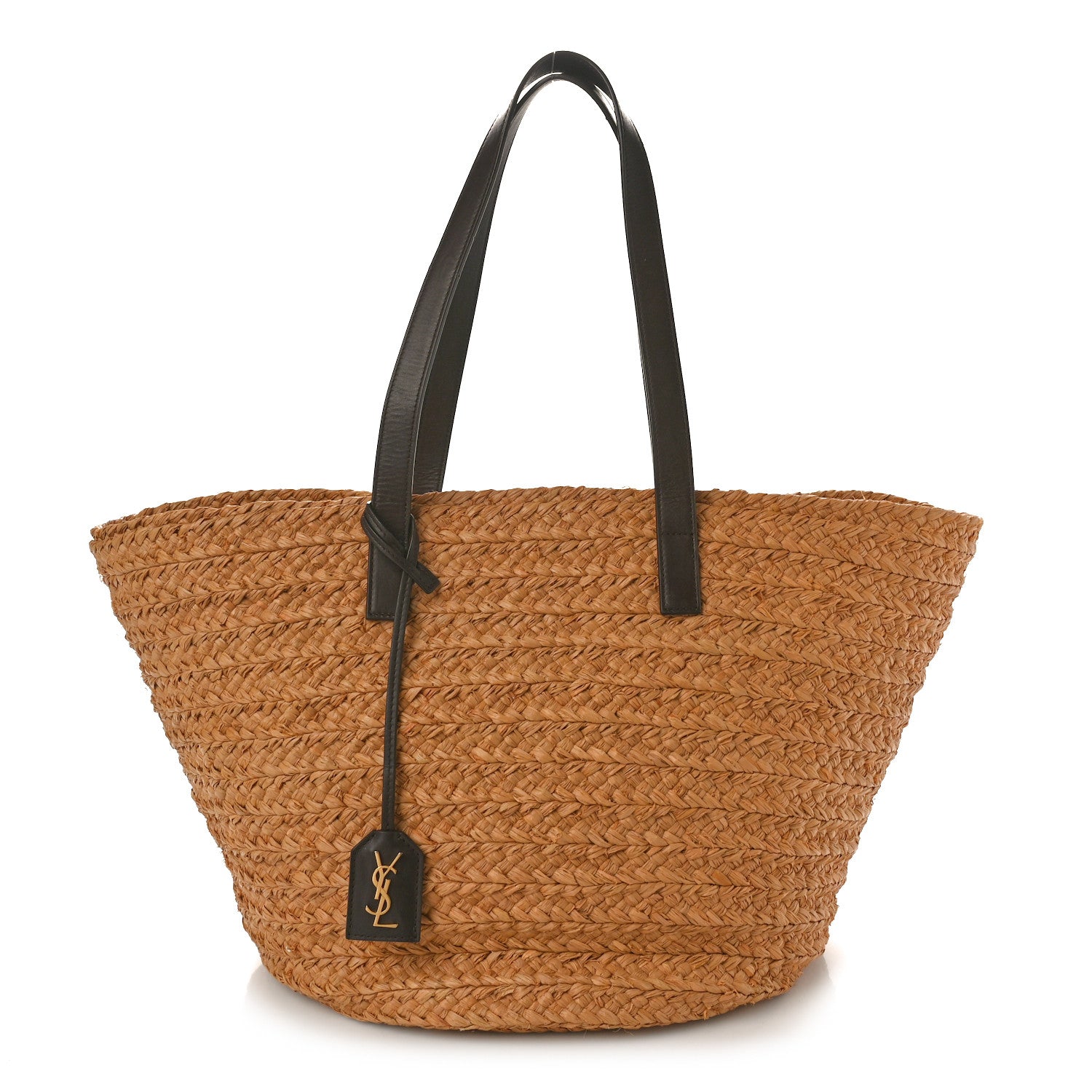 Saint Laurent Raffia Calfskin Medium Panier Tote 1 of 12