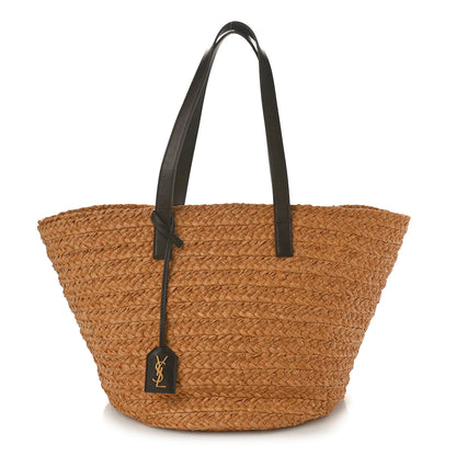 Saint Laurent Raffia Calfskin Medium Panier Tote 1 of 12
