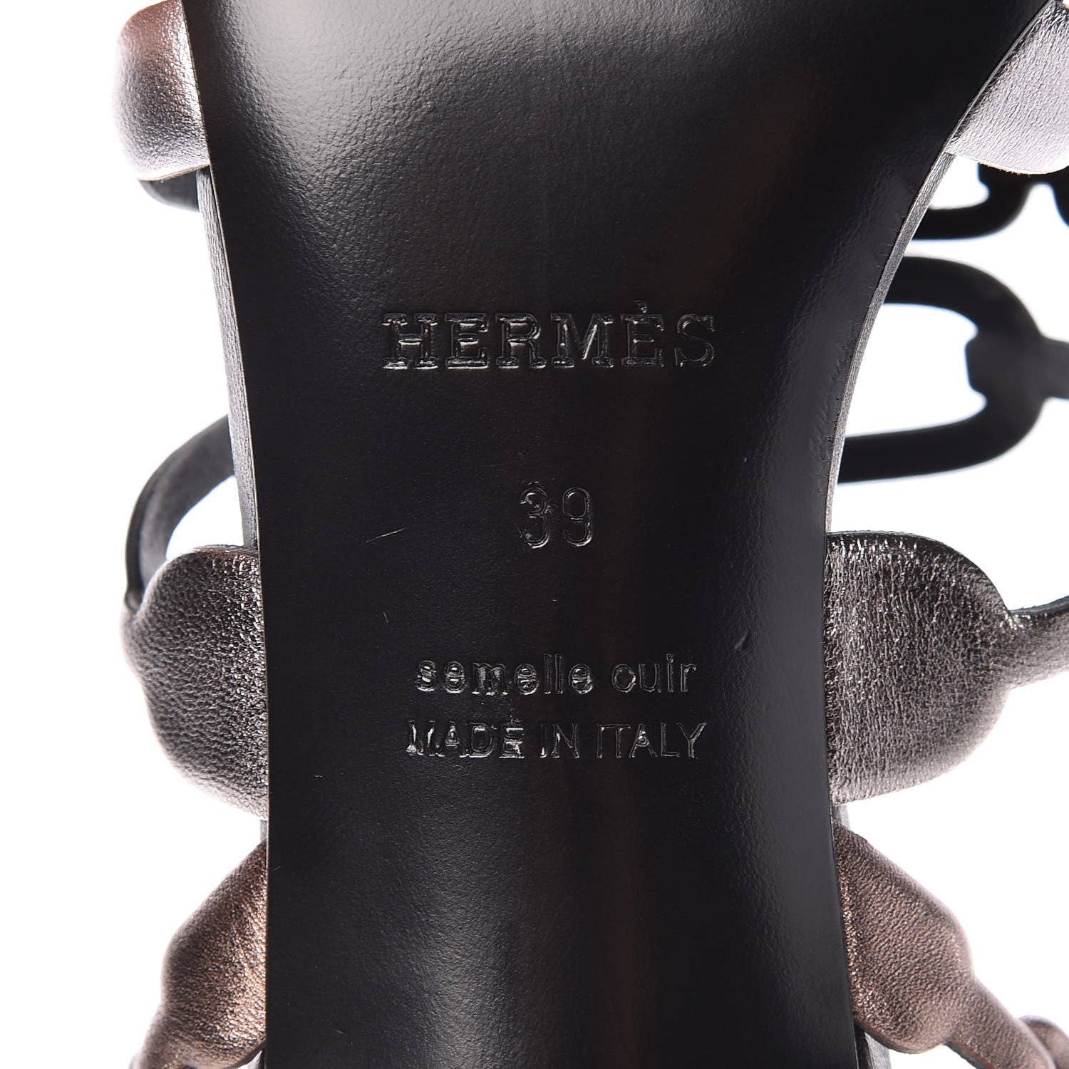 Hermes Laminated Nappa Calfskin Sandals 39 6 of 8