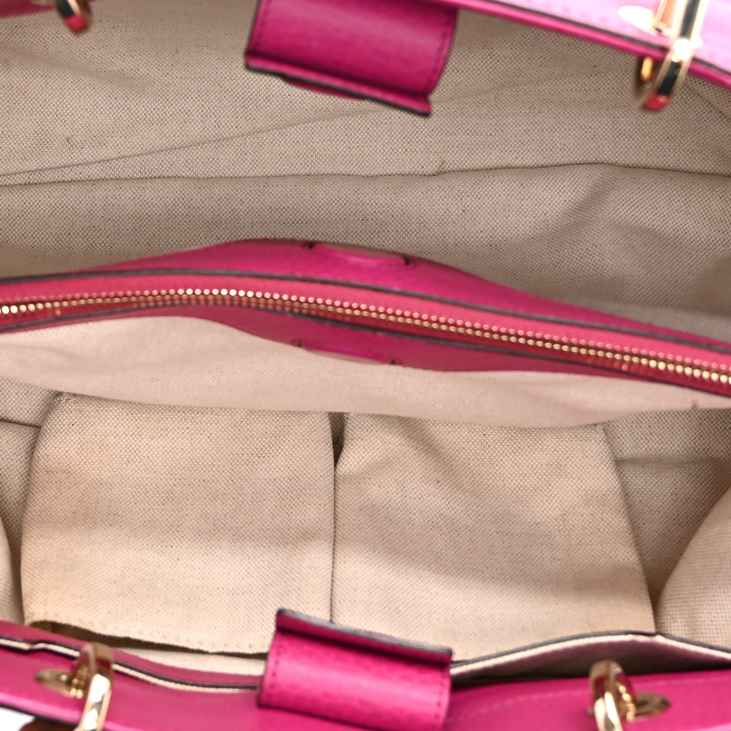 Pebbled Calfskin Medium Bamboo Shopper Tote Bright Bougainvillea