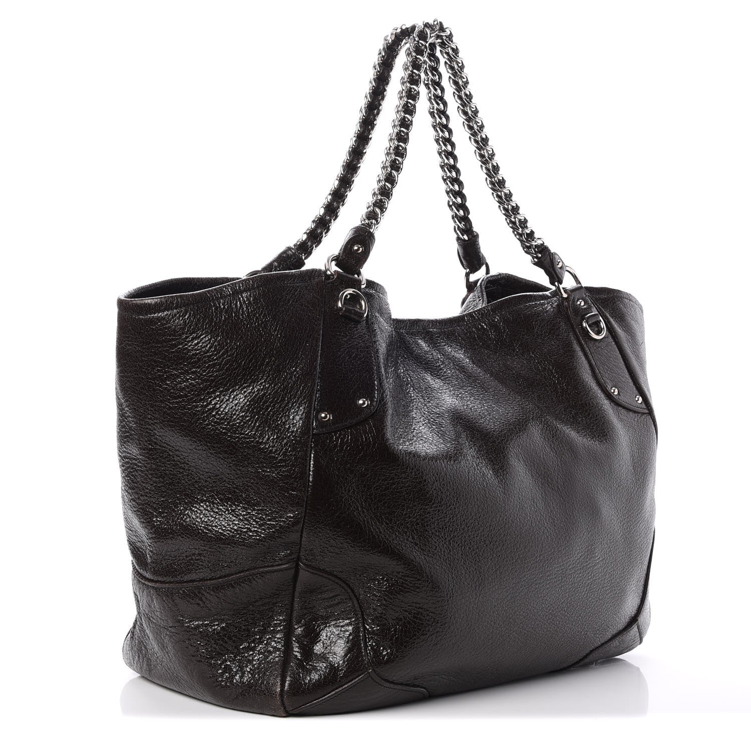 Prada Cervo Lux Chain Shoulder Bag Ebano 3 of 8