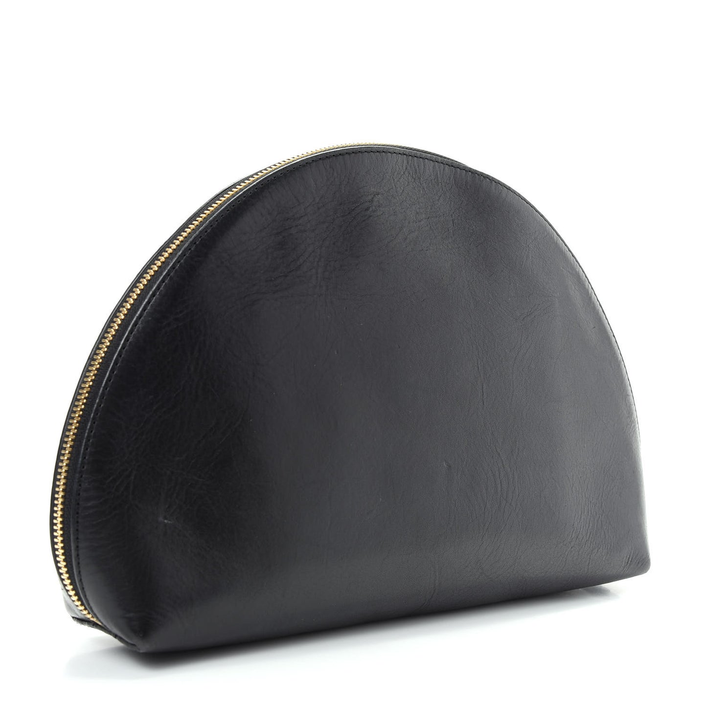 Calfskin Half Moon Clutch Black