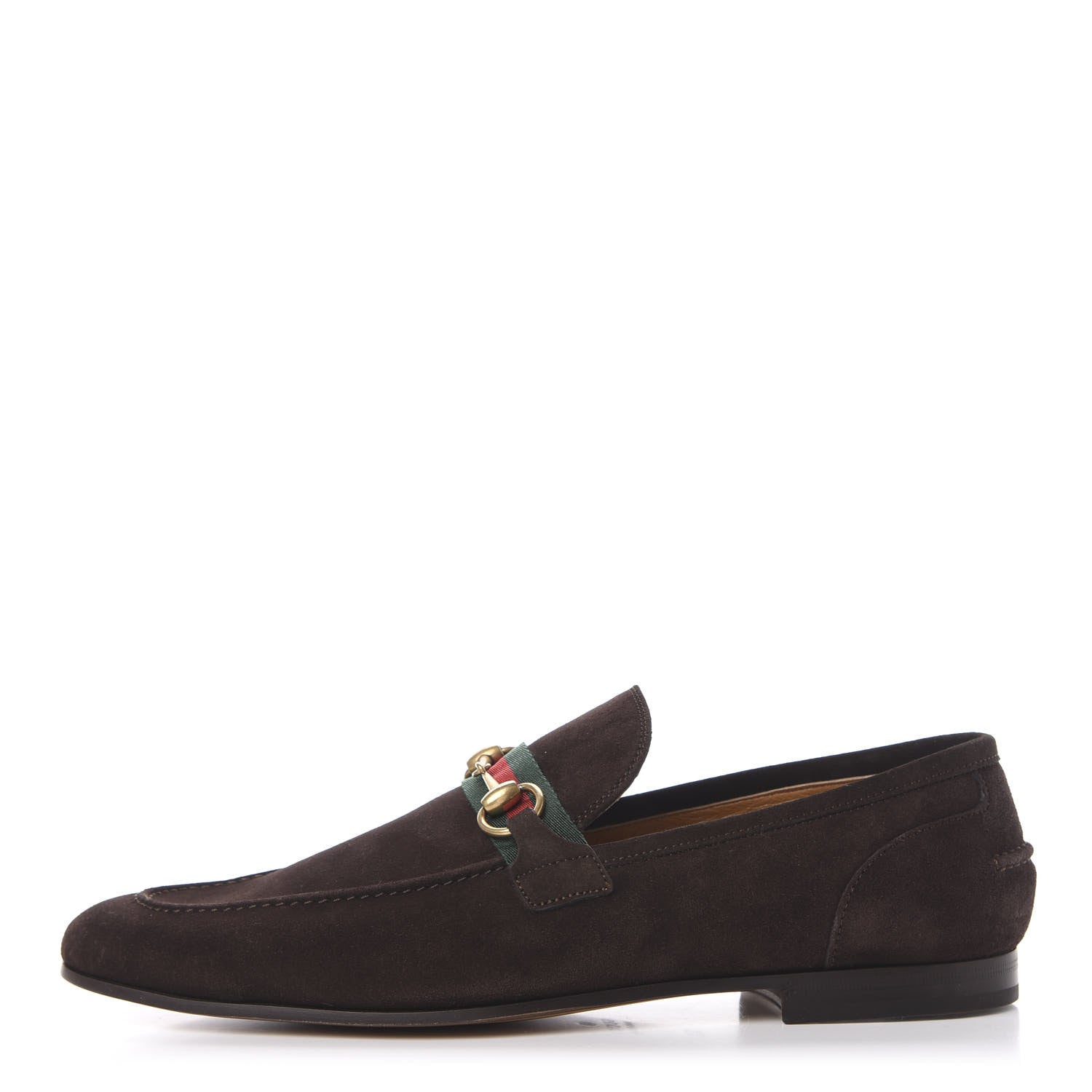 Gucci Suede Web Mens Horsebit Loafers 10.5 Cocoa 1 of 11
