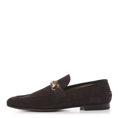 Gucci Suede Web Mens Horsebit Loafers 10.5 Cocoa 1 of 11
