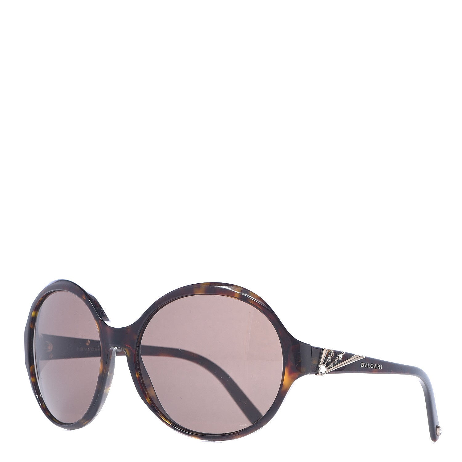 Bulgari Round Crystal Sunglasses 8033-B Tortoise 1 of 7