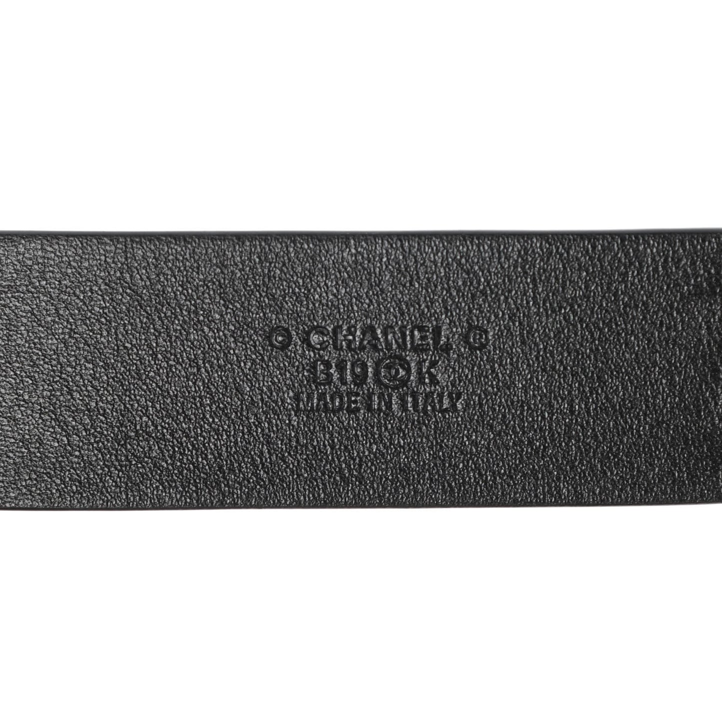 Calfskin CC Triple Row Chain Belt 90 36 Gold Black White