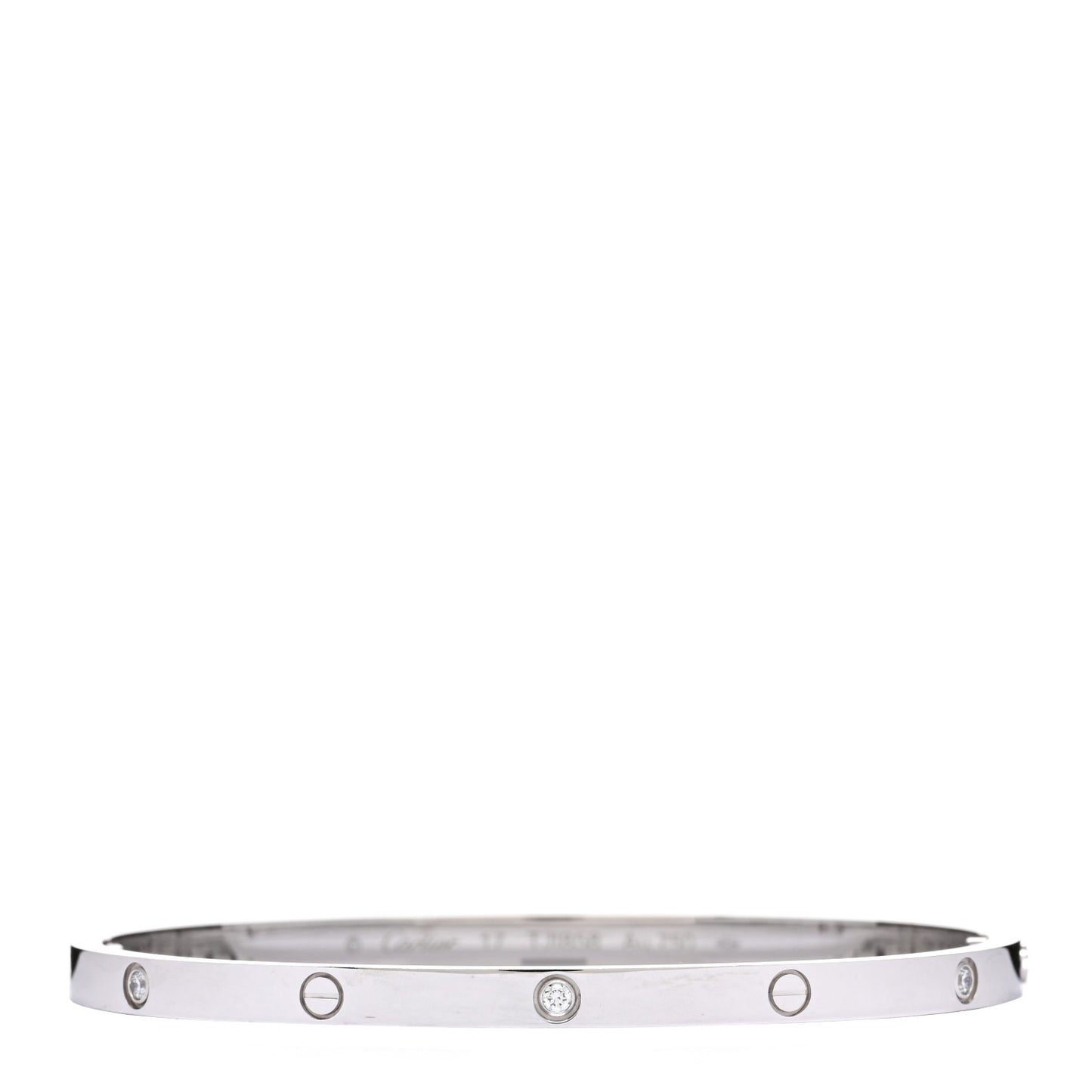 18K White Gold 6 Diamond Small LOVE Bracelet 17