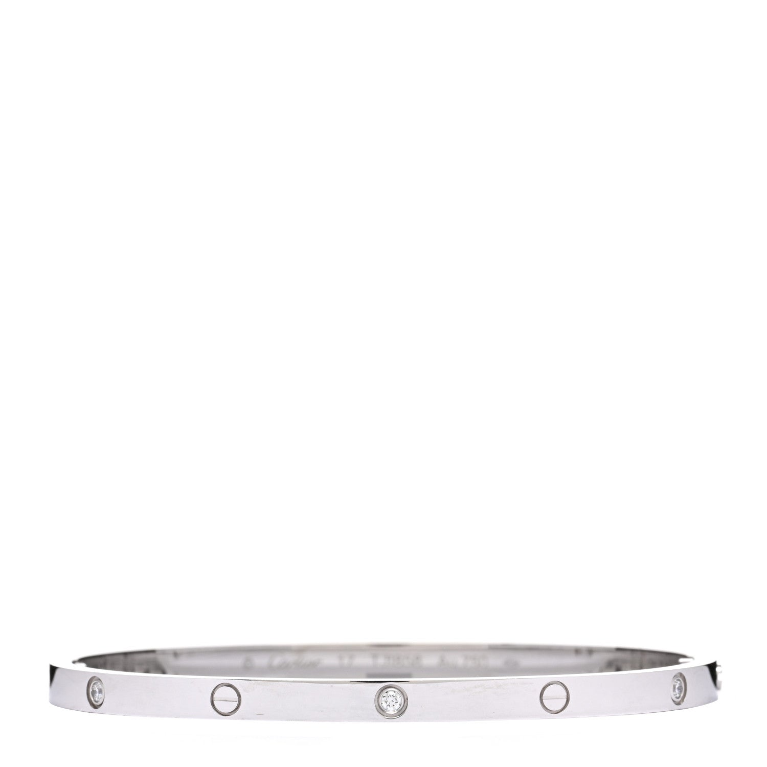 Cartier 18K White Gold 6 Diamond Small LOVE Bracelet 17 1 of 5