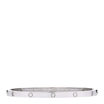 Cartier 18K White Gold 6 Diamond Small LOVE Bracelet 17 1 of 5