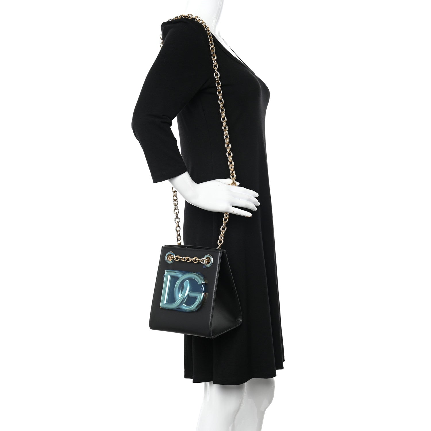 Dolce & Gabbana Calfskin DG Logo 3.5 Small Shoulder Bag Black 2 of 9