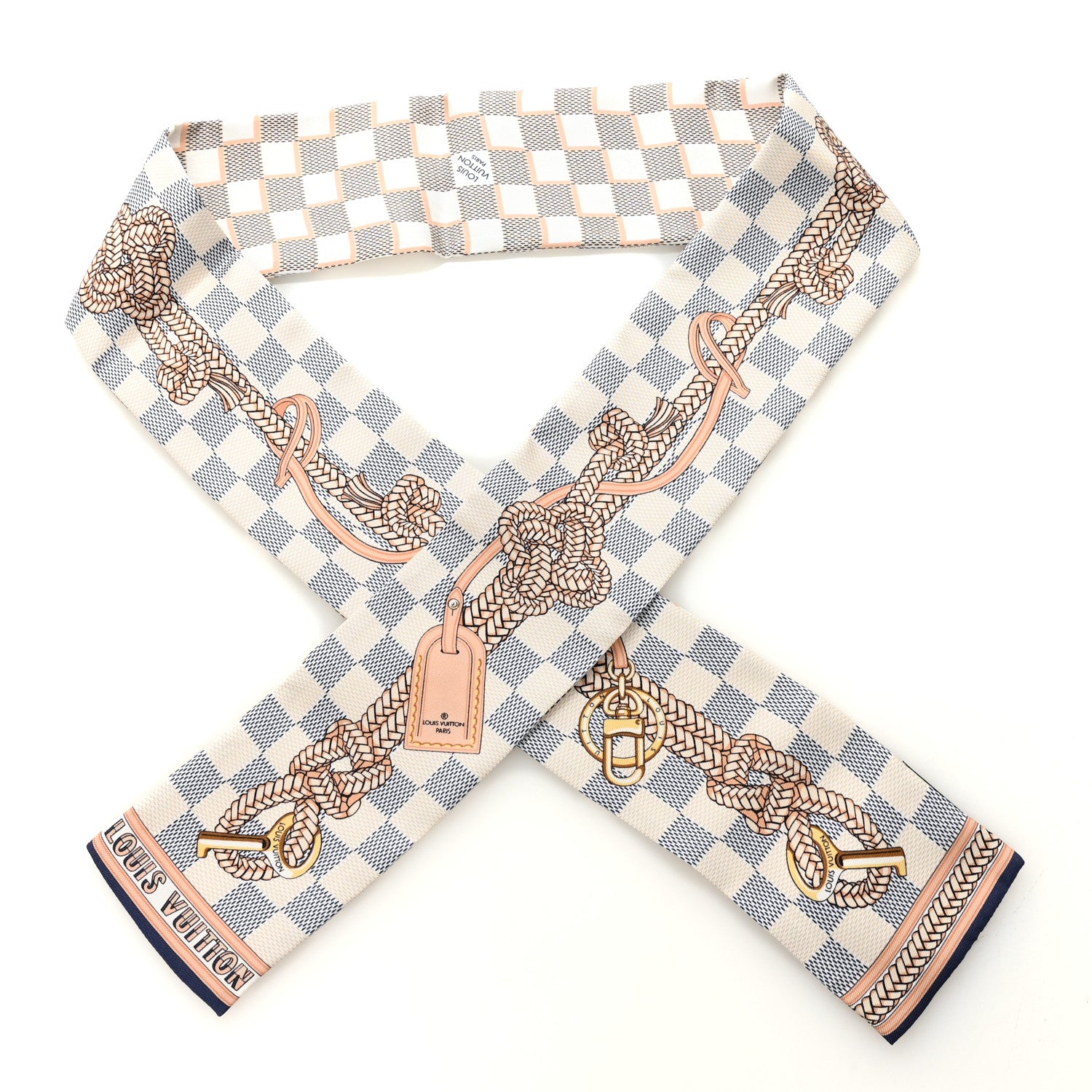 Louis Vuitton Silk Damier Azur Infinity Bandeau Azure Blue 1 of 4