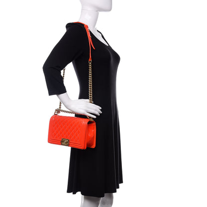 Chanel Patent Quilted Medium Boy Flap Orange 2 of 16