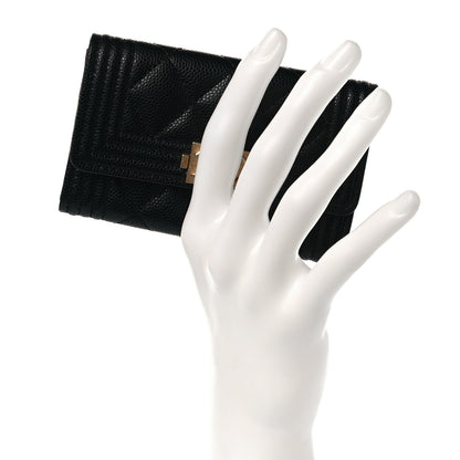 Chanel Caviar Quilted Boy Flap Card Holder Black 2 of 10