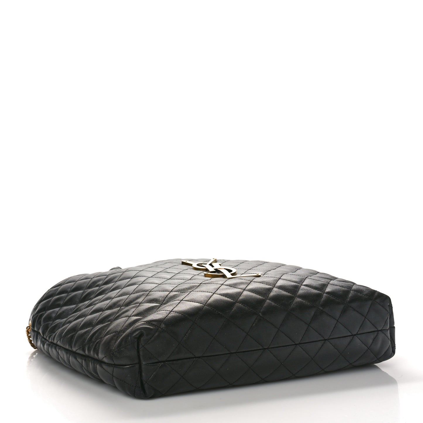Lambskin Quilted Maxi Icare Shopping Tote Black