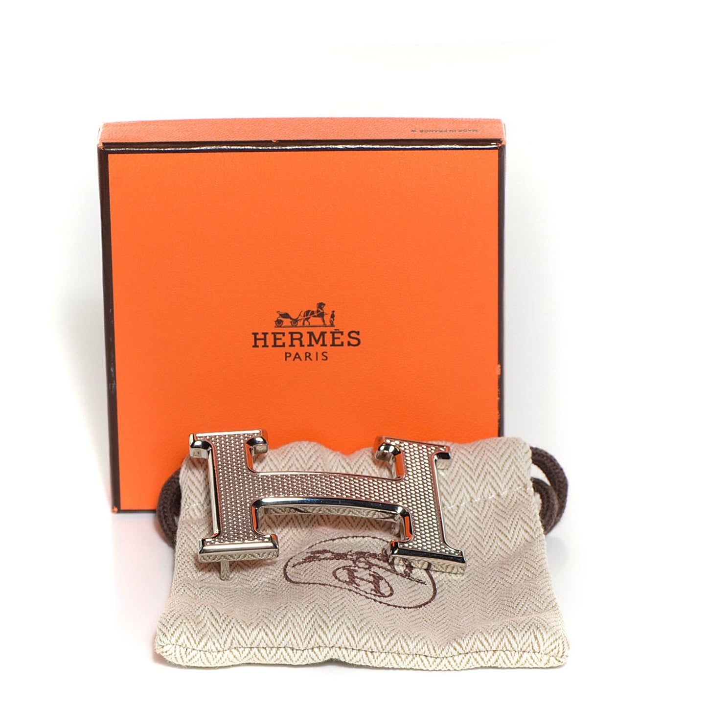 Palladium H Guilloche Belt Buckle Silver